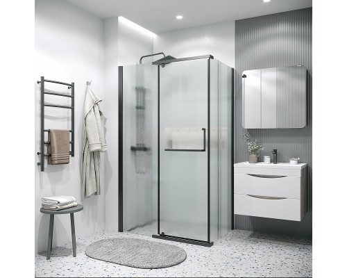 Душевая стенка Grossman Pragma 80 200.K33.03.80.21.02 профиль Черный матовый стекло шиншилла