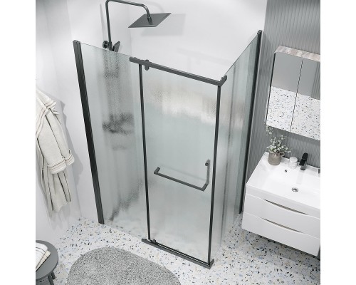 Душевая стенка Grossman Pragma 80 200.K33.03.80.21.02 профиль Черный матовый стекло шиншилла