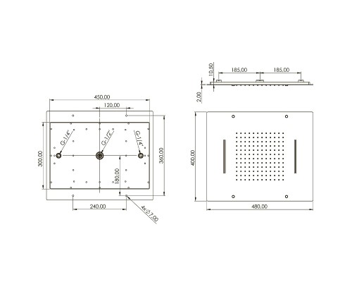 Верхний душ Teska Shine AKS4060 Хром