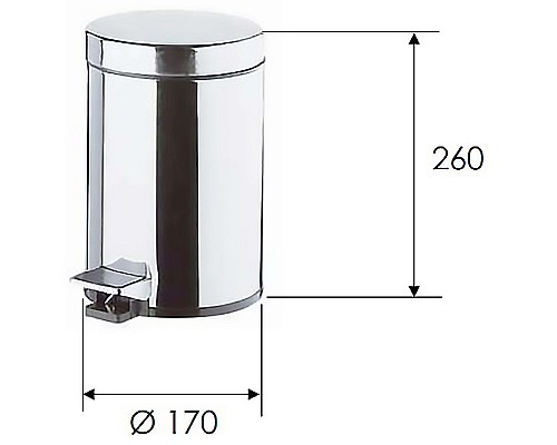 Ведро для мусора Remer RB501CR Хром