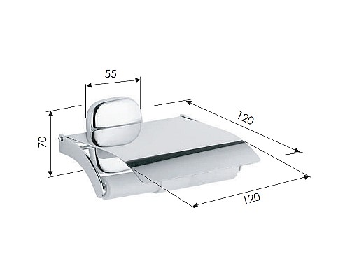 Держатель туалетной бумаги Remer Suite SU60CR с крышкой Хром