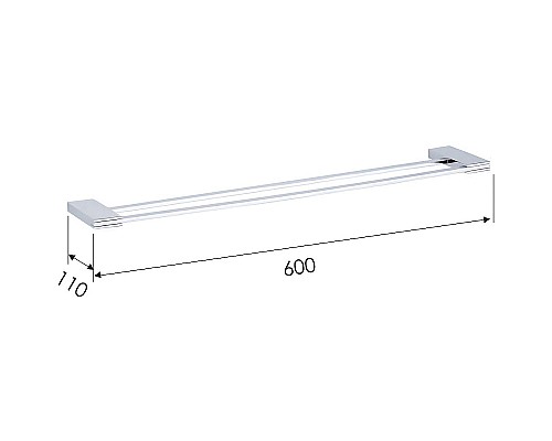 Полотенцедержатель Remer Flat FT33CR двойной Хром