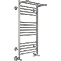 Водяной полотенцесушитель Terminus Аврора П16 400x800 4670078529411 с полкой Хром, нижнее подключение, G 1/2" ВР, с угловым соединением