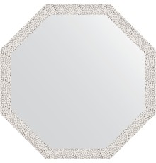 Зеркало Evoform Octagon 68х68 в багетной раме - Чеканка белая 46 мм