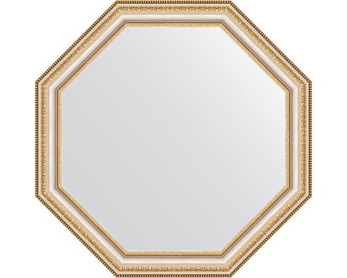 Зеркало Evoform Octagon 62х62 в багетной раме - Золотые бусы на серебре 60 мм