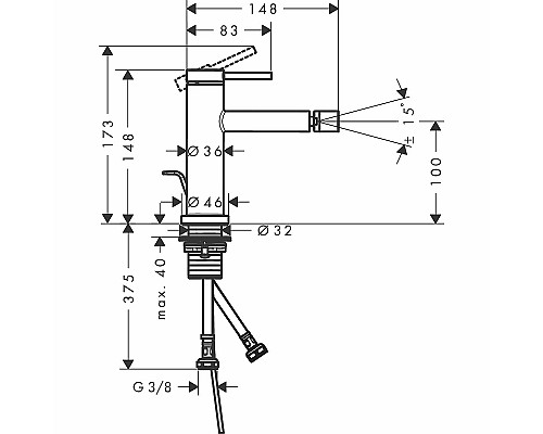 Смеситель для биде Hansgrohe Tecturis S 73201700 Белый матовый