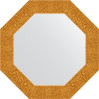 Зеркало Evoform Octagon 67х67 в багетной раме - Чеканка золотая 90 мм