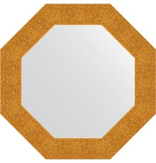 Зеркало Evoform Octagon 67х67 в багетной раме - Чеканка золотая 90 мм
