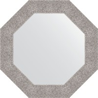 Зеркало Evoform Octagon 67х67 в багетной раме - Чеканка серебряная 90 мм