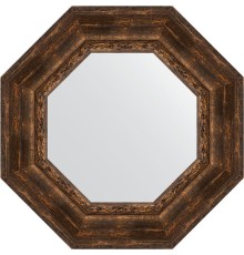 Зеркало Evoform Octagon 63х63 в багетной раме - Состаренное дерево с орнаментом 120 мм