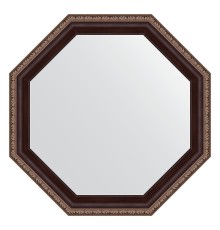 Зеркало Evoform Octagon 49х49 в багетной раме - Махагон с орнаментом 50 мм