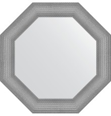 Зеркало Evoform Octagon 67х67 в багетной раме - Серебряная кольчуга 88 мм