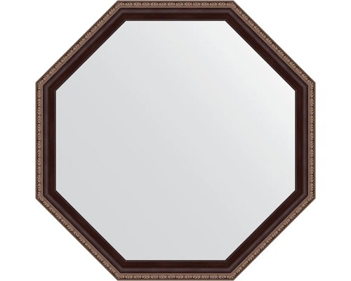 Зеркало Evoform Octagon 69х69 BY 3867 в багетной раме - Махагон с орнаментом 50 мм