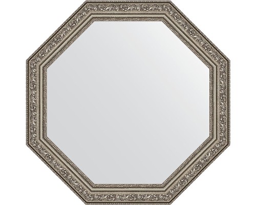 Зеркало Evoform Octagon 55х55 BY 3967 в багетной раме - Виньетка состаренное серебро 56 мм