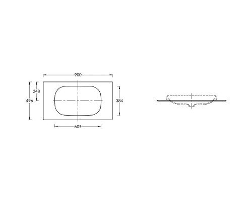 Столешница под раковину Kerama Marazzi Magica 90 MA.2.0.SG519920R\90 Серая матовая