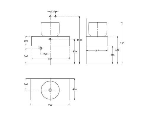 Тумба под раковину Kerama Marazzi Magica 90 MA.90.1\EGR.M подвесная Вечерний серый матовый