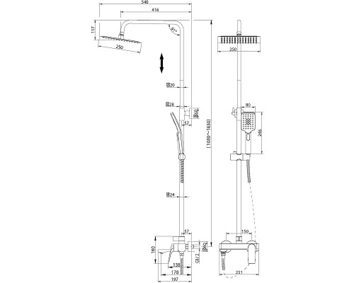Душевая система Grossman Cosmo 500.K35.02.100 Хром