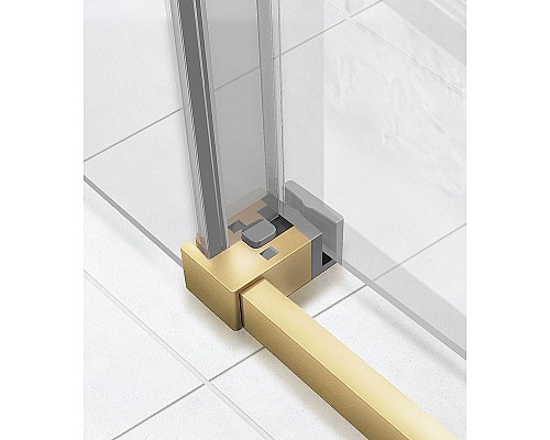 Душевая дверь Vincea Slim Soft 150 VDS-1SS150CLG профиль Золото брашированное стекло прозрачное