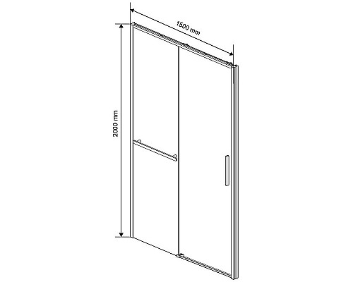 Душевая дверь Vincea Slim Soft 150 VDS-1SS150CLG профиль Золото брашированное стекло прозрачное