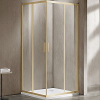 Душевой уголок Vincea Garda 90x90 VSS-1G900CLG профиль Золото брашированное стекло прозрачное