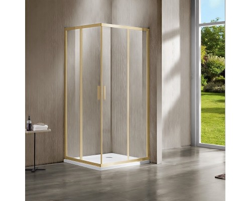 Душевой уголок Vincea Garda 90x90 VSS-1G900CLG профиль Золото брашированное стекло прозрачное