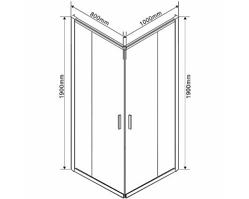 Душевой уголок Vincea Garda 100x80 VSS-1G8010CLG профиль Брашированное золото стекло прозрачное