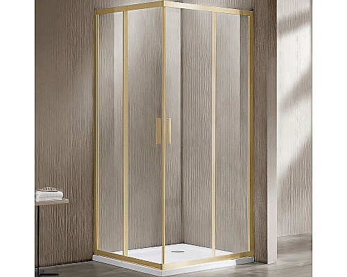 Душевой уголок Vincea Garda 100x80 VSS-1G8010CLG профиль Брашированное золото стекло прозрачное
