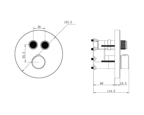 Душевая система Vincea Inspire VSFW-3I22MT3RGM с термостатом Вороненая сталь