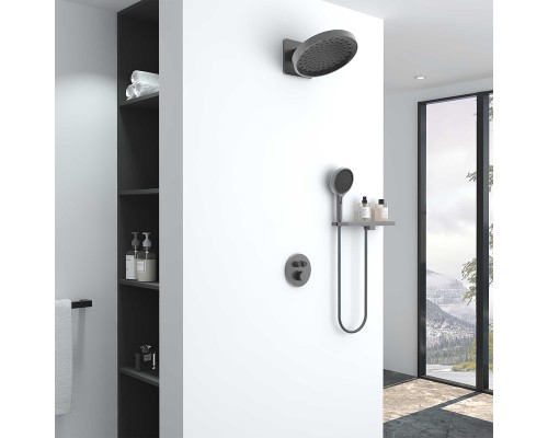 Душевая система Vincea Inspire VSFW-3I22MT3RGM с термостатом Вороненая сталь