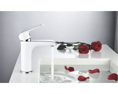 Смеситель для раковины Rose R21F Белый Хром