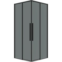 Душевой уголок Grossman Galaxy 80х80 300.K33.01.8080.21.10 профиль Черный матовый стекло тонированное