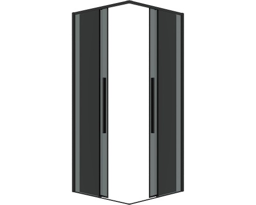Душевой уголок Grossman Galaxy 80х80 300.K33.01.8080.21.10 профиль Черный матовый стекло тонированное