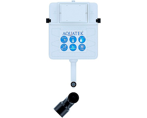 Комплект унитаза со смывным бачком Aquatek Set BW Aquatek Европа-031 3в1 с сиденьем Микролифт и Черной матовой клавишей смыва