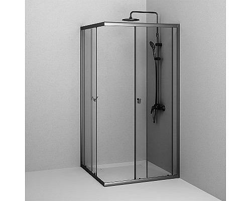 Душевой уголок AM.PM Sunny 100х100 W87G-403-100100-BT профиль Черный матовый стекло прозрачное