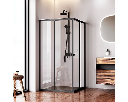 Душевой уголок AM.PM Sunny 100х100 W87G-403-100100-BT профиль Черный матовый стекло прозрачное