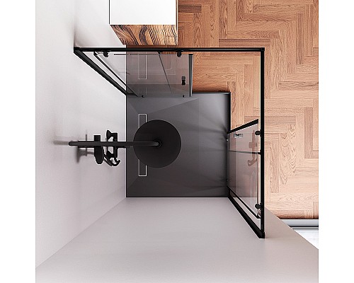 Душевой уголок AM.PM Sunny 100х100 W87G-403-100100-BT профиль Черный матовый стекло прозрачное