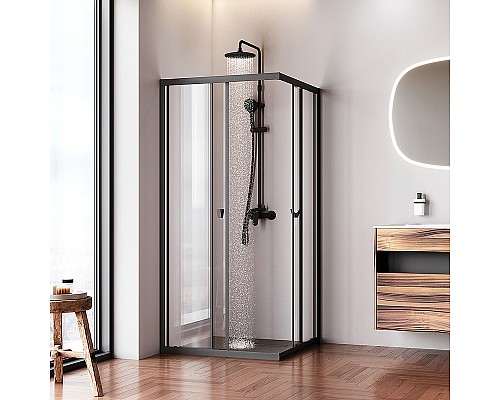 Душевой уголок AM.PM Sunny 90х90 W87G-403-9090-BT профиль Черный матовый стекло прозрачное