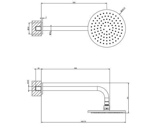 Верхний душ Gessi Emporio Shower 47382#299 Черный матовый