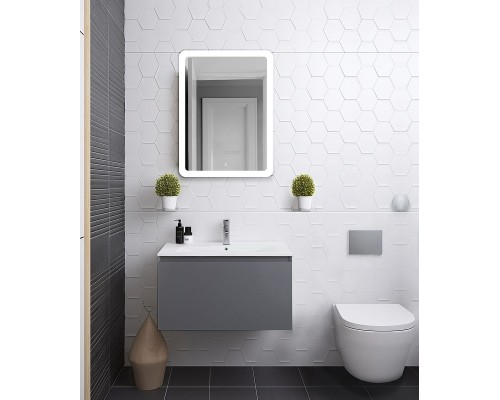 Тумба под раковину Art&Max Latina 80 AM-Latina-800-1C-SO-GM подвесная Серая матовая