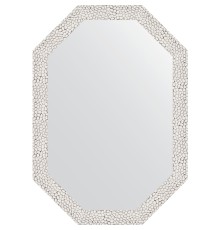 Зеркало Evoform Octagon 48x68 в багетной раме - Чеканка белая 46 мм