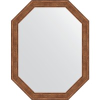 Зеркало Evoform Octagon 54x69 BY 7014 в багетной раме - Сухой тростник 51 мм