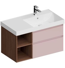 Тумба под раковину Kerama Marazzi Cubo 90 R CUB.90.2Rh\MAL.N подвесная Мальва матовый Структурированный орех