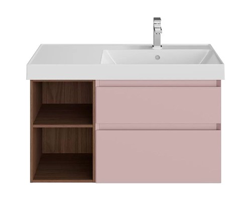 Тумба под раковину Kerama Marazzi Cubo 90 R подвесная Мальва матовый Структурированный орех