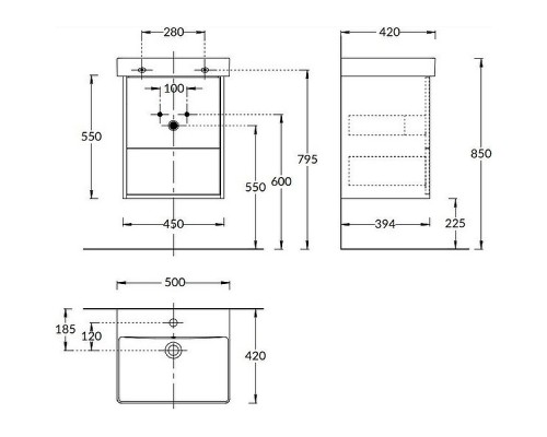 Тумба под раковину Kerama Marazzi Pro 50 PRO.50.2\WHT подвесная Белая матовая