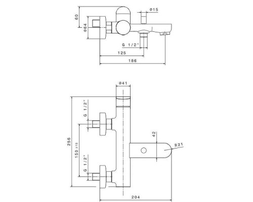 Смеситель для ванны Kerama Marazzi Ole 69440KM.01.093 Черный матовый
