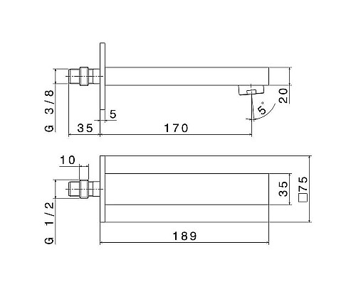 Излив для смесителя Kerama Marazzi Futura 66487KM.21.018 Хром