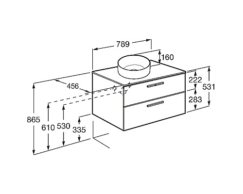 Тумба под раковину Roca Victoria 80 A857470517 подвесная Орех
