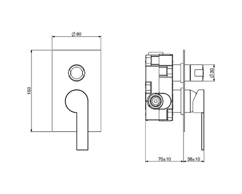 Смеситель для душа Gattoni Color 8033/ESC0 Хром