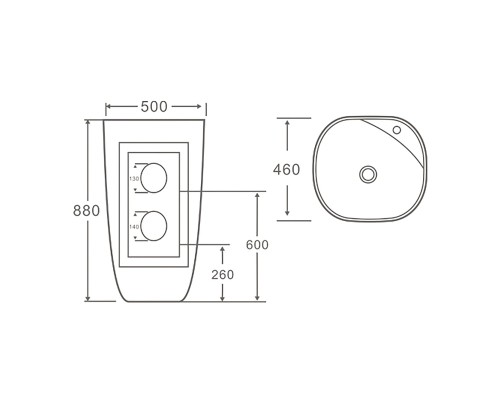 Раковина SantiLine 50 SL-4018 Белая