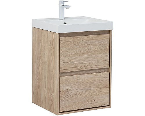 Тумба под раковину Aquanet Милан 50 336381 подвесная Дуб светлый